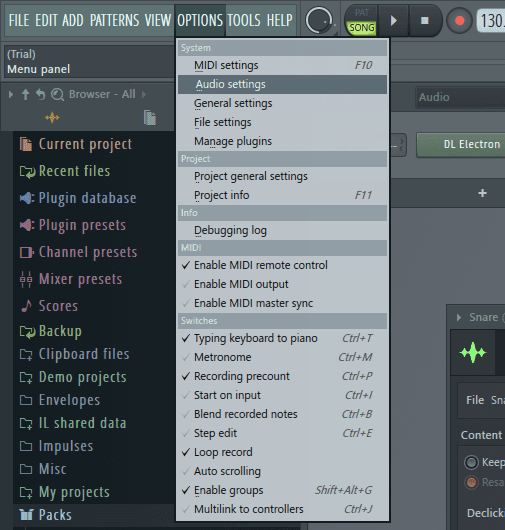 fl studio asio mutes background programs