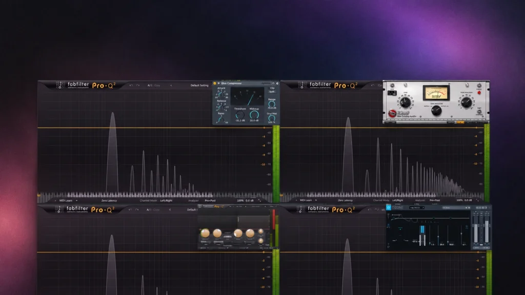Compressor comparison displays and spectral graphs